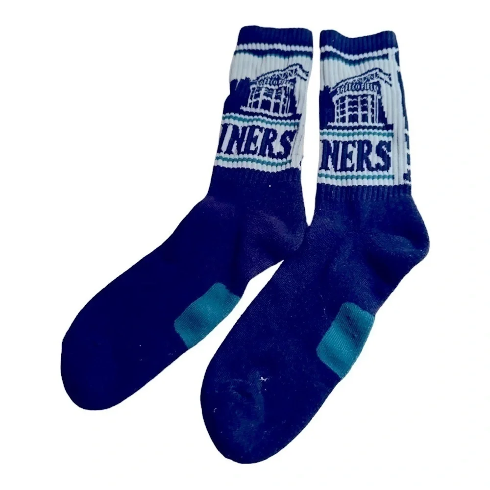 Seattle Mariners Blue Grey Socks Unisex Baseball Safeco Field Vintage